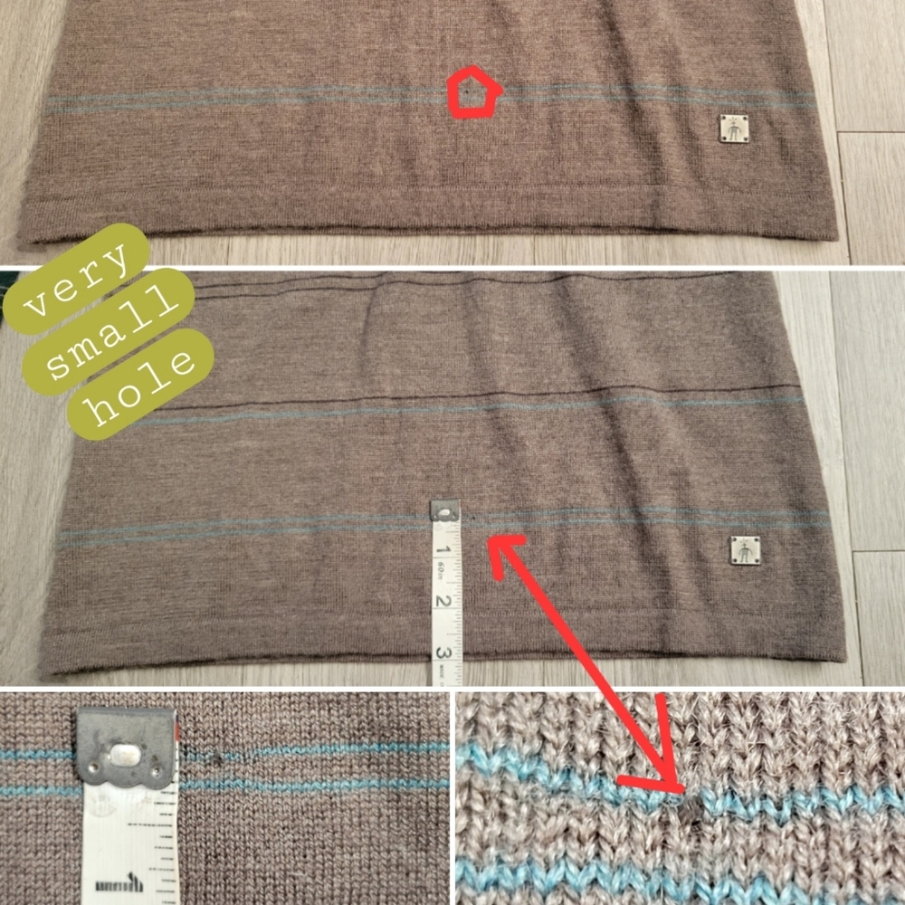 Smartwool Sulawesi Striped Merino Wool Blend Long Sleeve V-Neck Top, Women Small - Picture 10 of 13